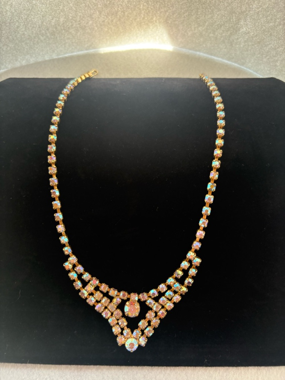 Rhinestone Aurora Borealis Necklace - Picture 6 of 6